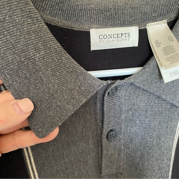 Concepts by Clairborne. XL men’s polo style shirt with geometric weave pattern - Picture 6 of 16